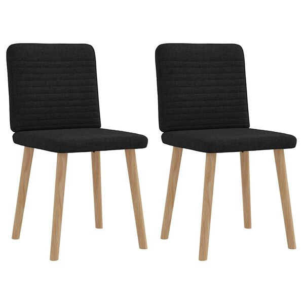 vidaXL Sillas de comedor 2 unidades tela negro