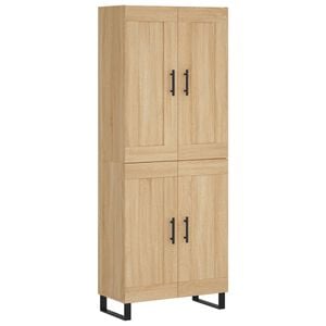 vidaXL Aparador alto madera contrachapada color roble 69,5x34x180 cm