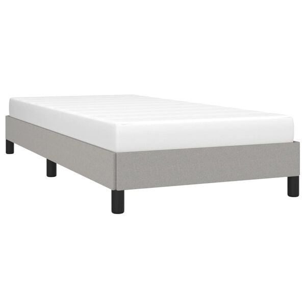 vidaXL Estructura de cama sin colch&oacute;n tela gris claro 90x190 cm