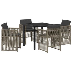 vidaXL Conjunto de Comedor de Jard&iacute;n 5 pcs Gris