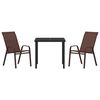 vidaXL Conjunto de Comedor de Jard&iacute;n 3 pcs Marr&oacute;n y Negro