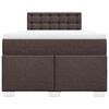 vidaXL Cama box spring con colch&oacute;n tela marr&oacute;n oscuro 120x190 cm