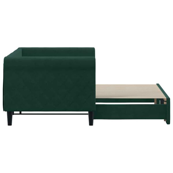 vidaXL Sof&aacute; cama nido terciopelo verde oscuro 80x200 cm
