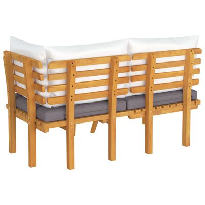 vidaXL Set muebles de jardín 2 pzas con cojines madera maciza acacia