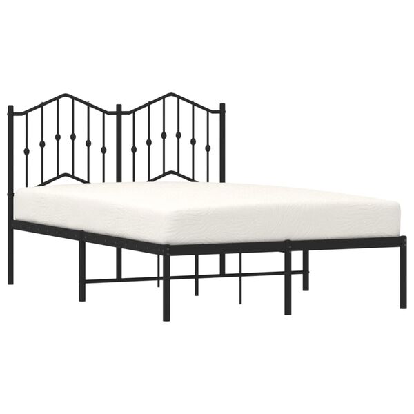 vidaXL Estructura cama sin colch&oacute;n con cabecero metal negro 120x190 cm