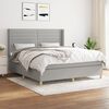vidaXL Cama box spring con colch&oacute;n tela gris claro 180x200 cm