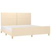 vidaXL Cama sin colch&oacute;n tela color crema 200x200 cm