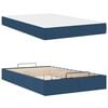 vidaXL Estructura de cama con colch&oacute;n con colch&oacute;n 2 pcs Azul tela