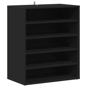 vidaXL Zapatero de madera contrachapada negro 60x35x70 cm