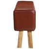 vidaXL Banco potro gimnasio cuero y madera acacia maciza marr&oacute;n 160 cm