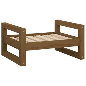 vidaXL Cama para perros madera maciza pino marr&oacute;n miel 55,5x45,5x28 cm