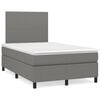 vidaXL Cama box spring con colch&oacute;n tela gris oscuro 120x190 cm