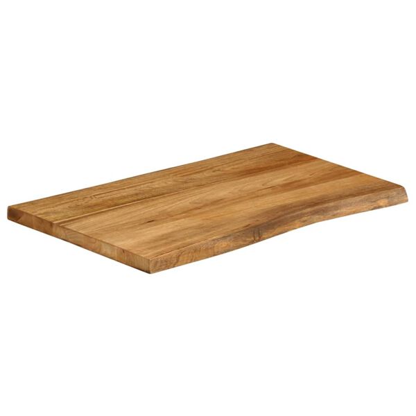 vidaXL Tablero de mesa borde natural madera maciza mango 80x60x3,8 cm
