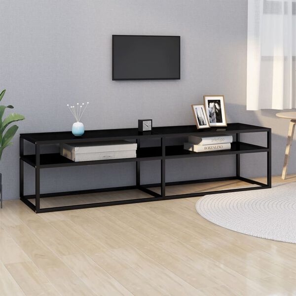 vidaXL Mueble para TV vidrio templado negro 160x40x40,5 cm