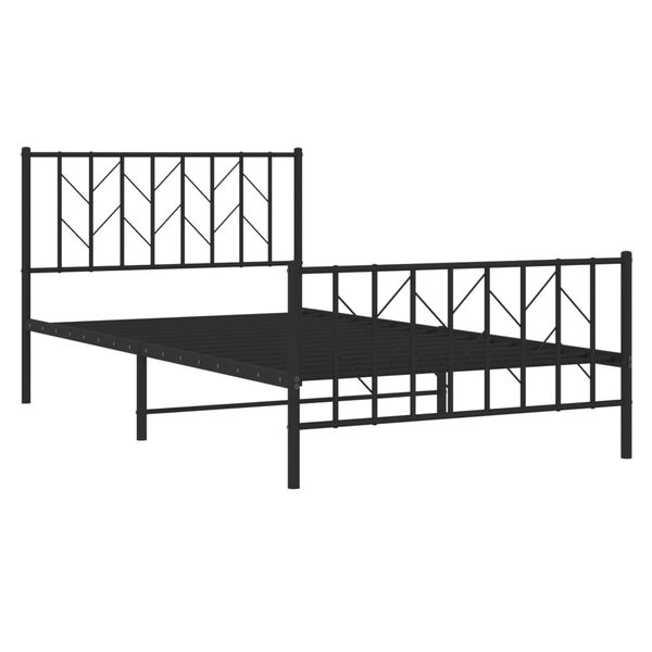 vidaXL Estructura cama sin colchón con estribo metal negro 107x203 cm