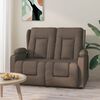 vidaXL Sillón de masaje reclinable 2 plazas con portavasos tela taupe