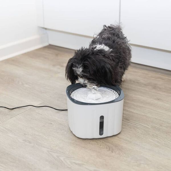 TRIXIE Bebedero para mascotas en forma de flor blanco y gris