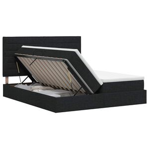 vidaXL Cama con almacenamiento con cabecera Negro 180 x 200 cm Tela