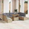 vidaXL Conjunto de sof&aacute; de jard&iacute;n 10 pcs Beige Polirat&aacute;n