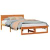vidaXL Estructura de cama con cabecera Marr&oacute;n cera 140 x 190 cm