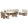 vidaXL Conjunto de sof&aacute;s de jard&iacute;n 9 uds. Beige rat&aacute;n sint&eacute;tico