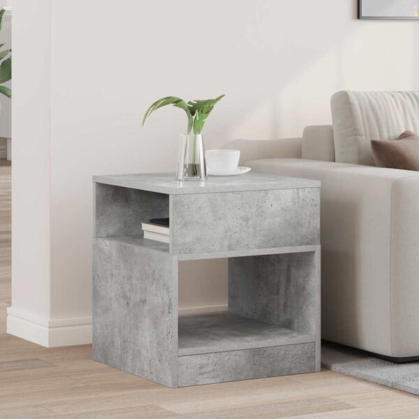 vidaXL Mesa Auxiliar Gris Concreto 40,5 x 40 x 45 cm
