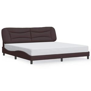vidaXL Estructura de cama sin colch&oacute;n Hvar tela marr&oacute;n oscuro 200x200 cm
