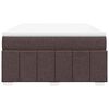 vidaXL Cama box spring con colch&oacute;n tela marr&oacute;n oscuro 140x190 cm