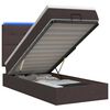vidaXL Cama tipo otomana con colch&oacute;n y LED Marr&oacute;n Oscuro 90 x 190 cm