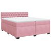 vidaXL Cama box spring con colch&oacute;n terciopelo rosa 200x200 cm