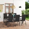 vidaXL Juego de comedor para jardín 7 piezas negro