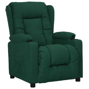 vidaXL Sill&oacute;n reclinable de tela verde oscuro