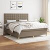 vidaXL Cama box spring con colch&oacute;n tela gris taupe 180x200 cm