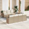 vidaXL Conjunto de sof&aacute;s de jard&iacute;n 8 pcs Beige rat&aacute;n sint&eacute;tico