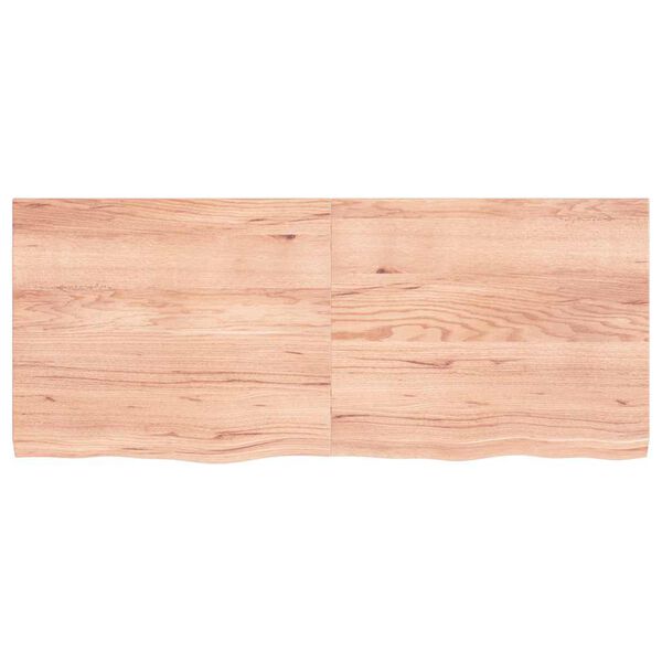 vidaXL Encimera baño madera maciza tratada marrón claro 120x50x(2-4)cm