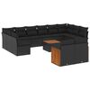 vidaXL Set de sof&aacute;s de jard&iacute;n y cojines 13 pzas rat&aacute;n sint&eacute;tico negro