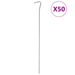 vidaXL Clavijas para tienda 50 uds acero galvanizado 30 cm &Oslash;4 mm