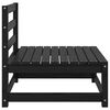 vidaXL Sof&aacute;s central de jard&iacute;n 3 unidades negro madera maciza de pino