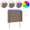 vidaXL Cabecero con LED de tela gris taupe 83x16x118/128 cm