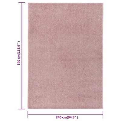 vidaXL Alfombra de pelo corto rosa 240x340 cm
