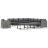 vidaXL Set de muebles de jard&iacute;n 12 pzas y cojines rat&aacute;n sint&eacute;tico gris
