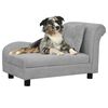 vidaXL Sof&aacute; para perros con almohada gris felpa 83x44x44 cm