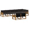 vidaXL Conjunto de sof&aacute;s de exterior 8 uds. Natural y negro
