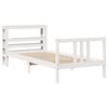 vidaXL Estructura de cama con cabecero sin colchón blanco 90x200 cm