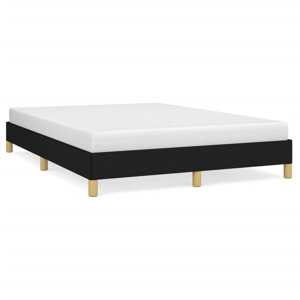vidaXL Cama sin colch&oacute;n tela negro 140x190 cm