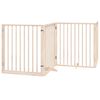 vidaXL Puerta para perros plegable 4 paneles madera de &aacute;lamo 320 cm