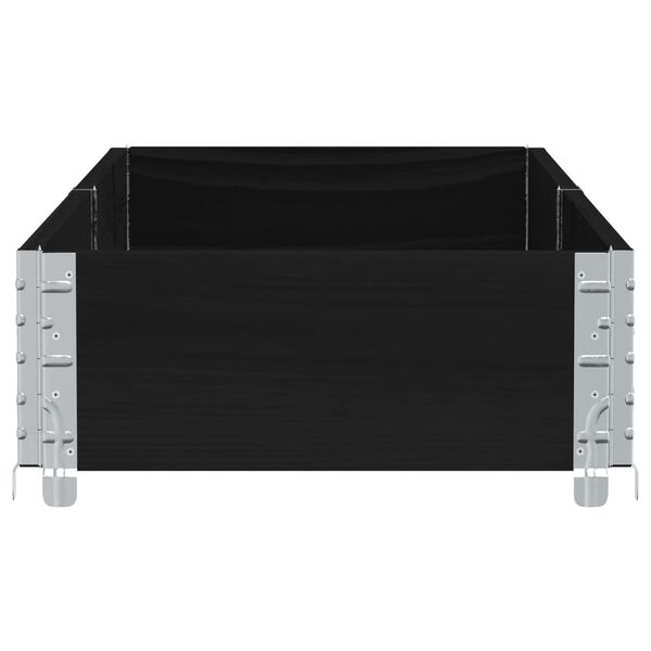 vidaXL Jardinera de madera maciza de pino negro 150x50 cm