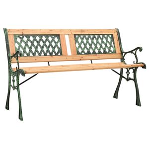 vidaXL Banco de jardín hierro fundido y madera de abeto maciza 122 cm