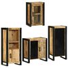 vidaXL Juego de muebles de ba&ntilde;o 4 uds. Marr&oacute;n Madera de mango s&oacute;lido