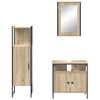 vidaXL Juego de muebles de ba&ntilde;o 3 pcs Marr&oacute;n Madera contrachapada